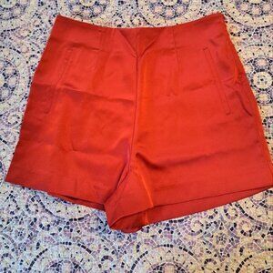 "The Noli Shop" Red Satin Dress Shorts
